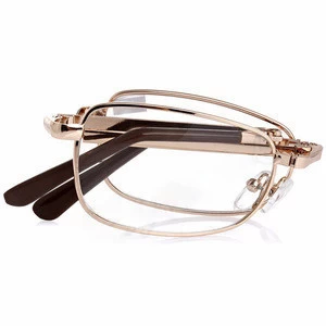 Unisex women men Folding Metal Reading Glasses +1.00 1.50 2.00 2.50 3.00 3.50 4.00 Diopter + Case