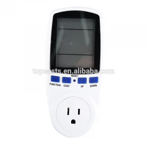 US Socket Monitor Power Meter Plug Home Energy Watt Volt Amps KWH Consumption Analyzer with Digital LCD Display Overload