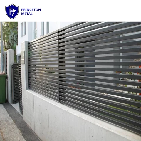 used privacy powdercoated villa construction modern metal decorative aluminum privacy horizontal slats garden louver fence