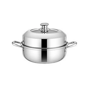 Versatile Professional Stainless Steel Pot Steamers 28cm for wholesale large Steamed buns 2 layars Stew factory direct