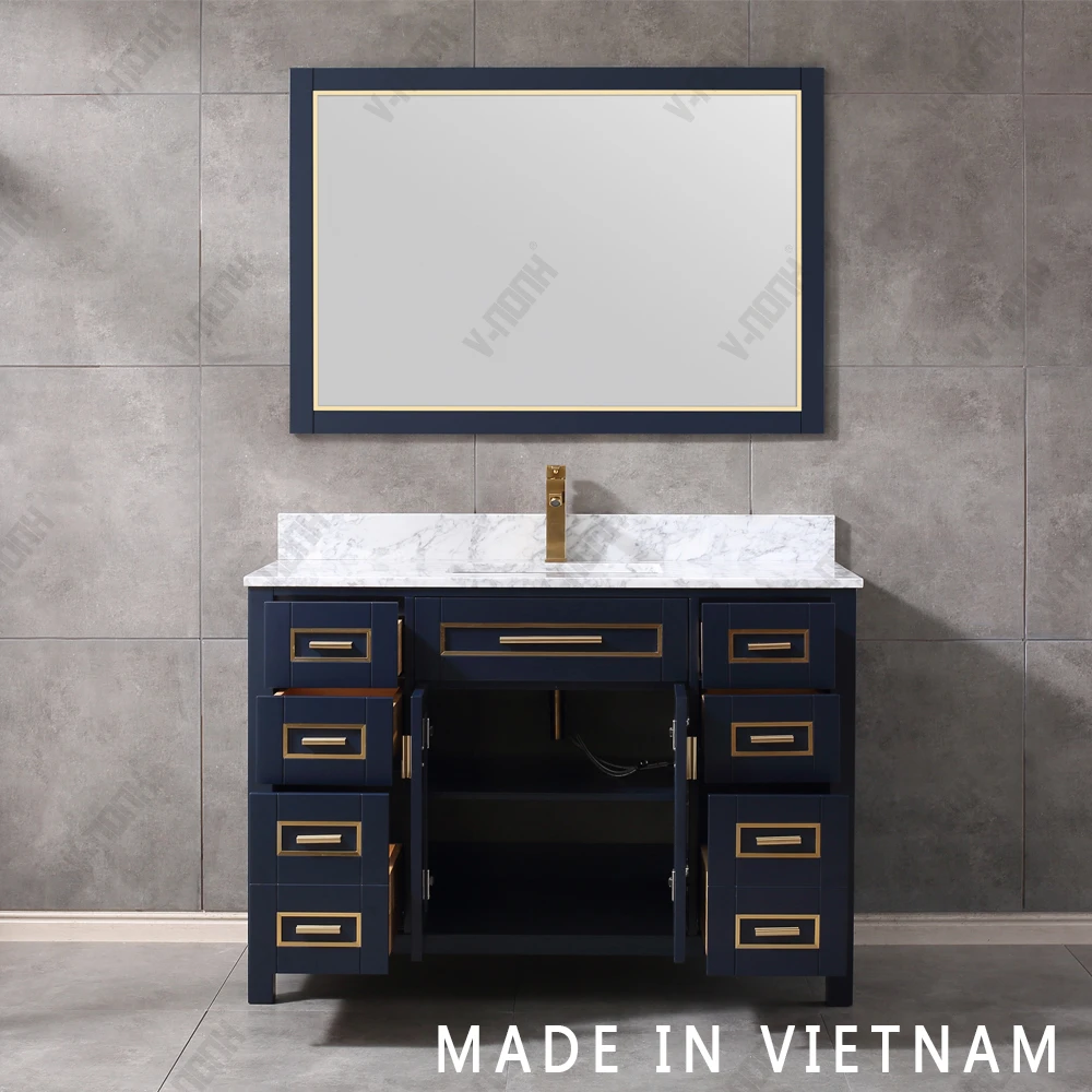 Vietnam bathroom vanity, metal trim bathroom vanity 2020 new design bath vanity