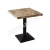 Import Vintage Industrial Parquet Wooden Table Top in Herringbone Pattern, Metal Wood Restaurant Table, Cafe Table from India