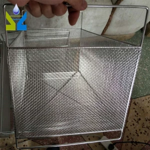Wall-mounted Stainless Steel Wire Mesh Basket with handles