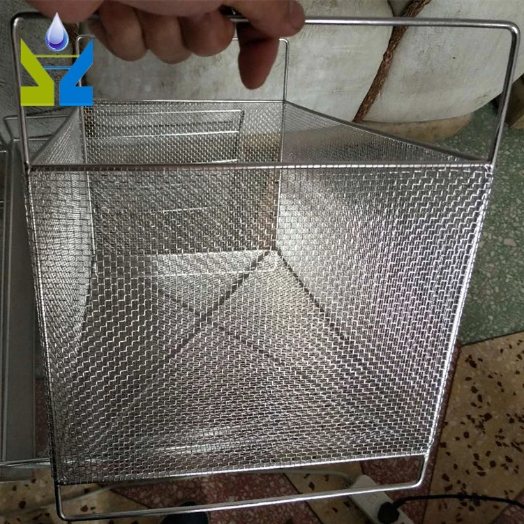 Wall-mounted Stainless Steel Wire Mesh Basket with handles
