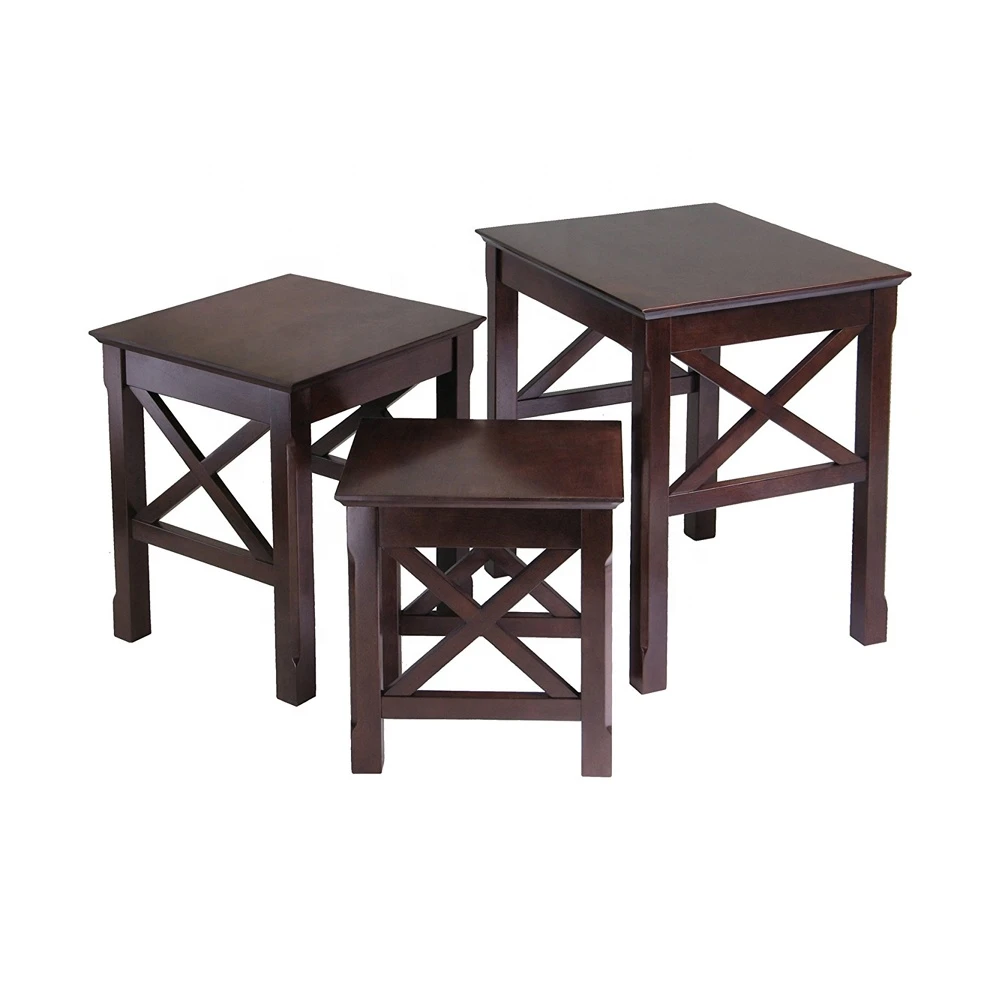 Walnut Side Table Set Of 3 Nesting Tables In Dinning Room Or Livingroom