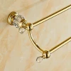 WANFAN 4548 Classic Crystal Decorative Wall Mounted Gold Double Towel Bar