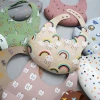 Waterproof BPA Free Silicone Baby Bibs Cute Pattern Printed with Food Cather
