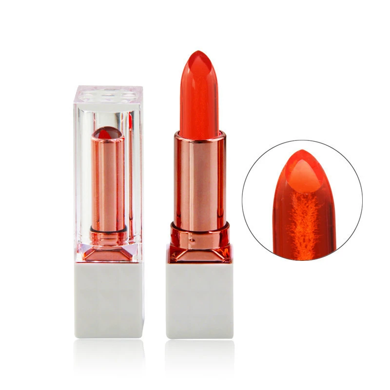 Waterproof Flower Lip Stick Jelly Flower Transparent Color Changing Lipstick Long Lasting With 3 Colors Flower Lipsticks Lip