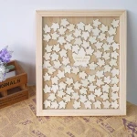 Wedding Souvenirs Guests Book Box With Wooden Hearts for wedding decoration