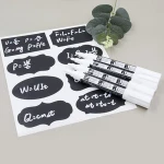 white 6mm Reversible Tip Erasable Fluorescent Liquid Chalk Marker For Chalkboard, Glass, Plastic, Ceramics, Windows