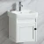 Import White color ceramic wall hung in 400mm size small wash basin furniture with marble fiber waterproof bathroom equipment cabinet from China