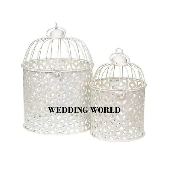 White Powder Coated Metal Wire Pet Bird Cages Exclusive Flower Designed Top Selling Direct Factory Price Metal Wire Bird Cage