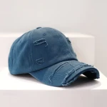 Wholesale 6 Panel Plain Blank Baseball Cap Bulk Custom Embroidery Logo Cotton Unstructured Vintage Ripped Dad Hat