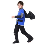 Wholesale Boy Medieval Templar Knight Blue Cavalier Cosplay Outfit Kids Halloween Carnival Party Costume