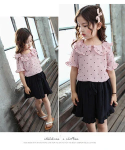 Wholesale children clothing fashion wear 2-7 years kids girl clothing sets shirts+jeans pants 2pcs baby clothes sets