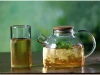 Wholesale coffee teapot bamboo lid spring infuser eco-friendly hot water 1L clear borosilicate glass  flower tea pot