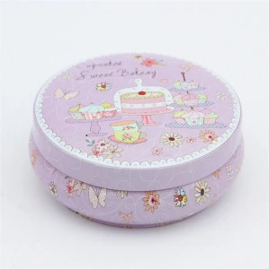 Wholesale Cookies Dessert Biscuit Mooncake Round Candy Metal Tin Box For Cake