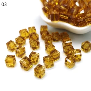 Wholesale Crystals Beading Faceted Square Shape Cube Crystal Glass Beads