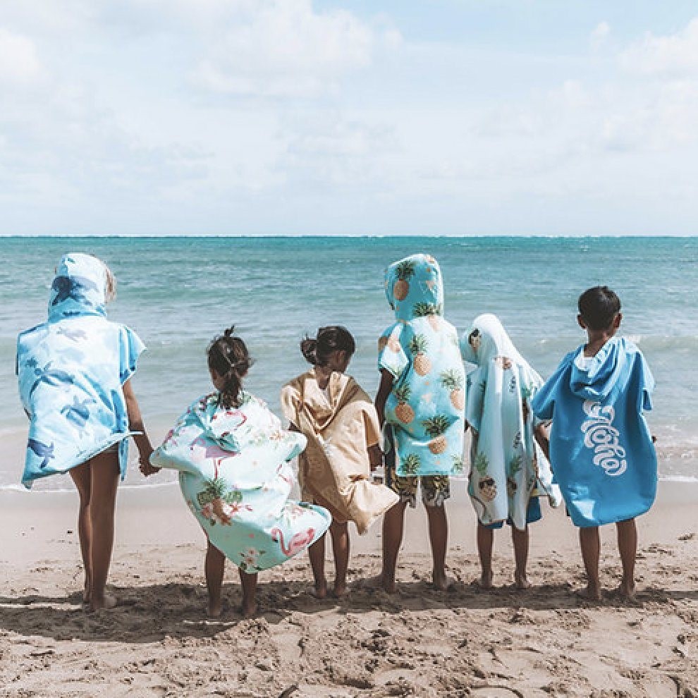 Wholesale Custom Microfiber Kids Hooded Poncho Beach Towel with Hood