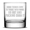 Wholesale Customize  Hand-Etched Liquor Rocks Tumbler for Drinking Bourbon, Cocktail, 9oz Premium Whiskey Glass