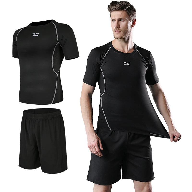 Wholesale Factory Mens Quick Dry Athletic Sport Sportswear Workout Fitness Clothing Wear Gym Set