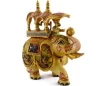 Wholesale Handmade figurine Hand painted Resin Elephant with riders statue