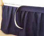 Wholesale hotel home customized microfiber fashion detachable solid blue wrap around ruffle bed skirts