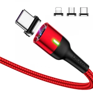 wholesale in stock magnetic charging cable led cell phone accessories type-c fast charge  lightning micro usb 3 in 1 cable
