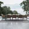 Wholesale Modern Aluminium Rattan Bistro Set Outdoor Seating Furniture 4 Seater Patio Lounge Garden Table Chairs