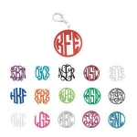 Wholesale Monogrammed Tassel Plastic Acrylic Keychain Custom Cute Tassel Keychain Blank Disc Tassel Acrylic Key Chains