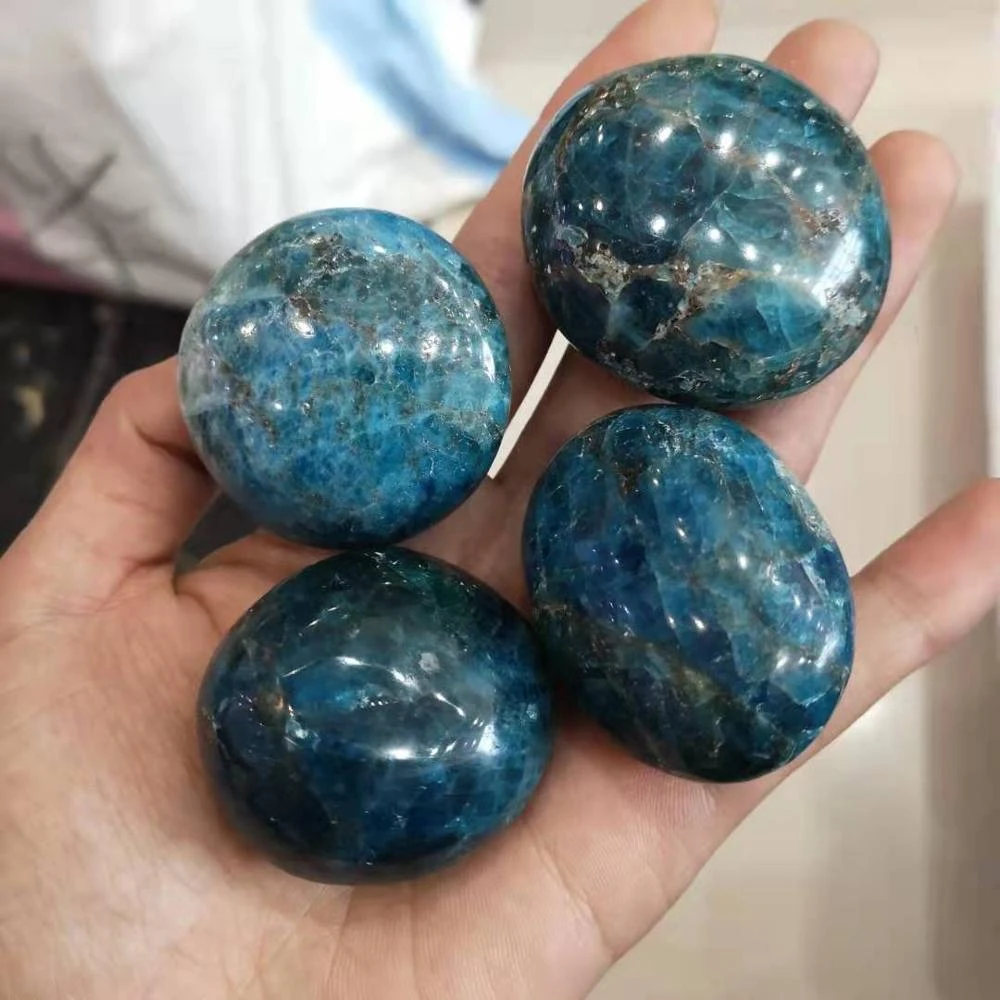 Wholesale Natural Crystal Healing Blue Apatite Stone quartz Crystal Apatite Palm
