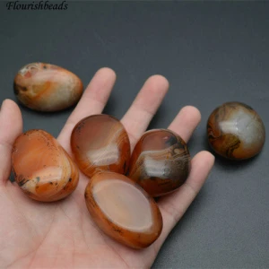 Wholesale Natural Nucleated Tumbled Banded Agate Oval Stone Nugget Craft for Decoration