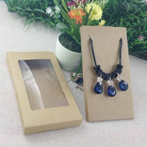 Wholesale  Necklace Earring Jewelry Display Box With Clear PVC window