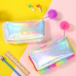 wholesale pencil and Cosmetic  bags hairy Laser leather pen pouch plush fluffy pencil pouch