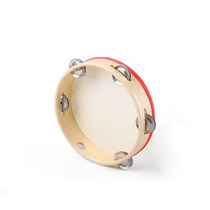 Wholesale Percussion instruments 8&quot; Musical Tambourine Drum Round Percussion for Church Party