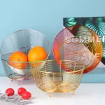 Wholesale Price Designer Decorative Kitchen Storage Vegetable Fruit Bowl Countertop Stainless Steel Wire Fruit Basket Stand