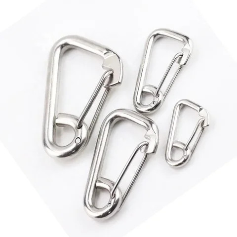 Wholesale Security Buckle Gourd Spring Hook Keychain 304 Stainless Steel Carabiner easy snap hook