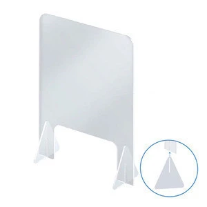 Wholesale Transparent Cashier Table Shield Assembled Clear Splash Shield Acrylic Sneeze Guard for Protection