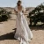 Import Wholesale White High Quality Elegant V Neck Short Sleeve Lace Crepe Bridal Wedding Dress from China