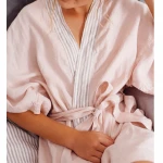 Wholesale Women and Men 100% flax Bath Robes Linen Kimono Bathrobe