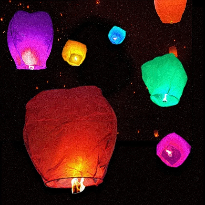 Wholesales Colorful Paper Kong Ming Lantern traditional wishing lantern OEM Customized starry sky flighting lantern