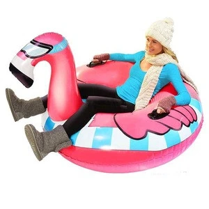 Winter Fun Games Flamingo Inflatable Snow Tube Sled
