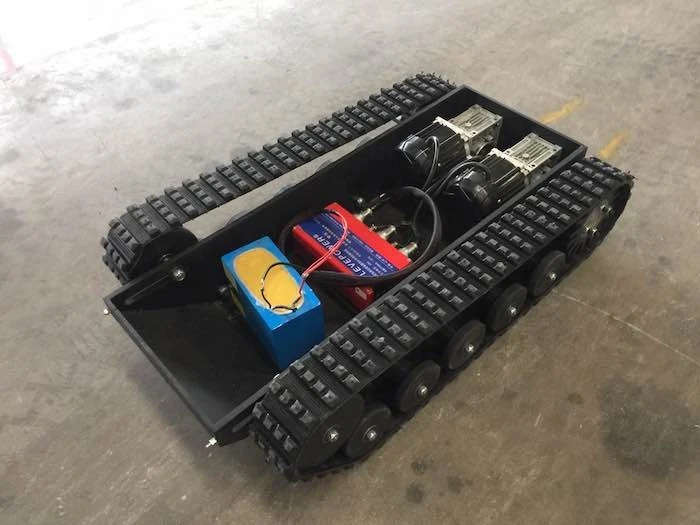Wireless remote control crawler chassis/Miniature waterproof robot rubber track chassis/light rubber tracked undercarriage parts