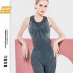 women sports wear 2021 customized contrast color yoga suit hollow beauty back sportswear pants set logo fitness female gym wear