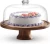 Import wood Footed Round Wood Server Cake Stand with Glass Dome Footed Cake Plate Server with Dome from China