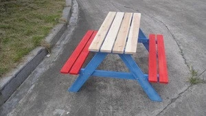 wooden kids picnic table and chair