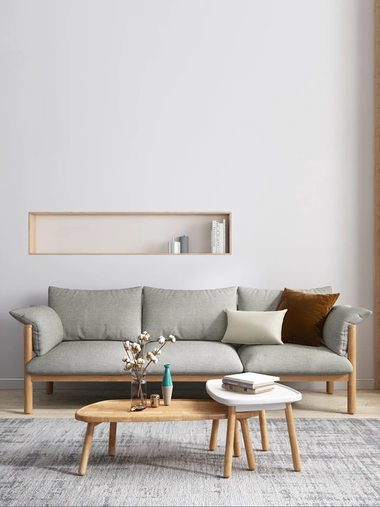 Buy Wooden Nordic Design Set Fabric Durable Solid Wood Frame Sectional Sofa  Set Furniture From Qingdao Benefill Tech Co.,Ltd., China | Tradewheel.Com