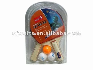 Wooden table tennis racket with 3 Table tennis,Wooden table tennis bat,tabletennis toy