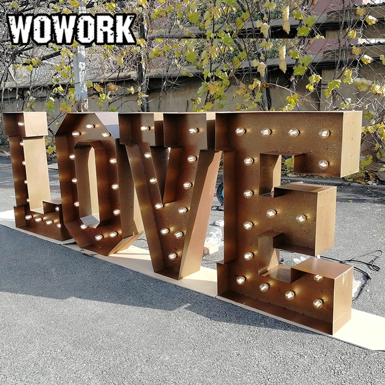 WOWORK wedding light up letter photo studio decoration led big marquee light for events