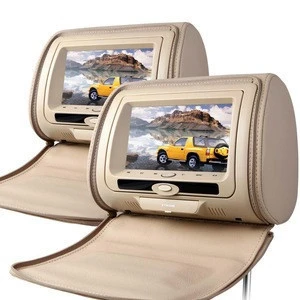 XTRONS 2X7" lcd screen car rear seat headrest monitor with Zipper Cover/dvd, seat back tv for bus